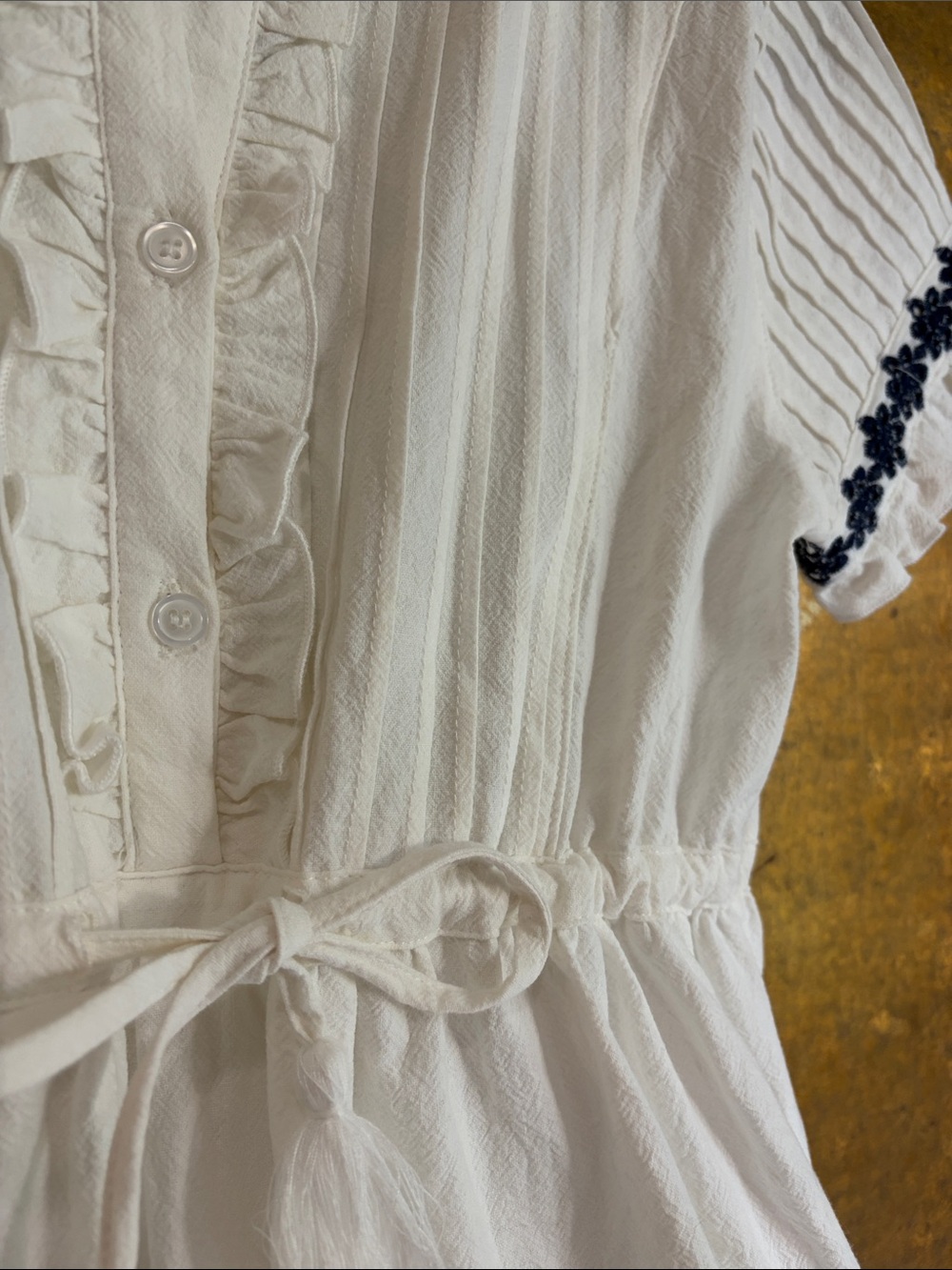 Ivy City Co Santorini tiered dress, 100%, cotton, embroidered flower details. - Picture 9 of 13